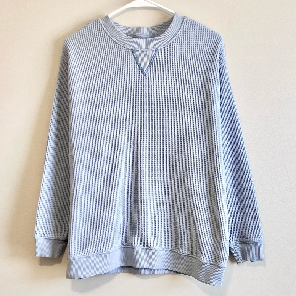 Aerie Oversized Waffle Crewneck Pullover